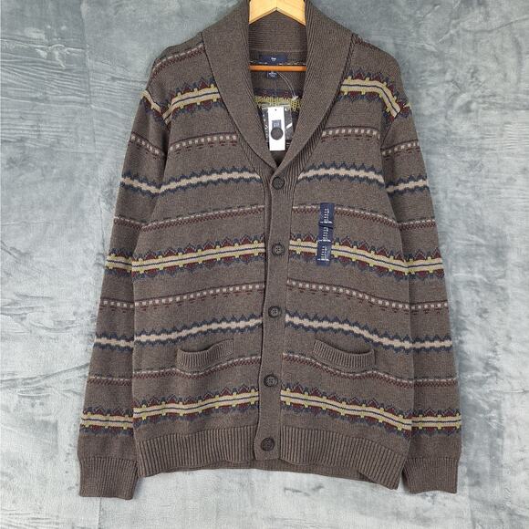 Gap Cardigan Large Grandpa Dad Preppy Old‎ Money Academic Shawl Fisherman NWT - Picture 1 of 8